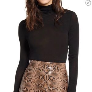 Leith Black Turtle Neck Long Sleeve Top Small S